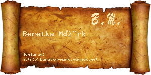 Beretka Márk névjegykártya